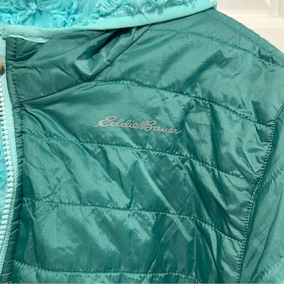 Eddie Bauer reversible puffer hooded jacket, youth girls Large size 14 - Picture 6 of 10